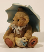 1993 Enesco Cherished Teddies 914789 "Showers Of Friendship" Alan April Bear Resin Figurine New in Box