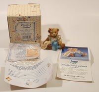 1993 Enesco Cherished Teddies 914800 "Planting the Seed of Friendship" June June Bear Resin Figurine New in Box