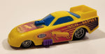 2002 Wendy's NHRA Funny Car Dragster Yellow Plastic Die Cast Toy Car Vehicle 3/5