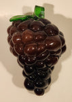 Vintage Art Glass Fruit Purple Grapes Bunch 6" Tall Ornament Has Repair