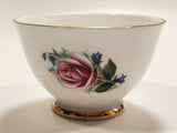 Vintage Delphine Red Rose Gold Trim Bone China Sugar Bowl and Creamer Pitcher Jug Made in England