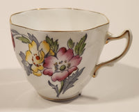 Vintage Rosina Pink Yellow and Grey Flowers Bone China Tea Cup Made in England