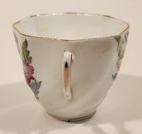 Vintage Rosina Pink Yellow and Grey Flowers Bone China Tea Cup Made in England