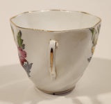 Vintage Rosina Pink Yellow and Grey Flowers Bone China Tea Cup Made in England