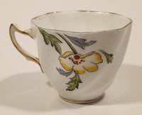 Vintage Rosina Pink Yellow and Grey Flowers Bone China Tea Cup Made in England