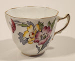 Vintage Rosina Pink Yellow and Grey Flowers Bone China Tea Cup Made in England