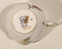 Vintage Rosina Pink Yellow and Grey Flowers Bone China Tea Cup Made in England