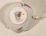 Vintage Rosina Pink Yellow and Grey Flowers Bone China Tea Cup Made in England
