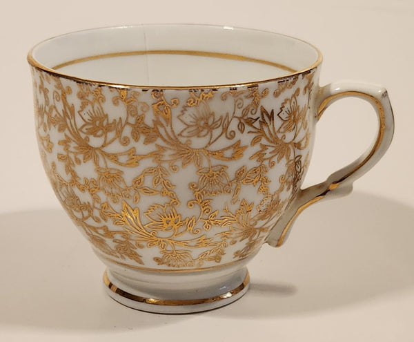 Vintage Clare Gold Floral Pattern Bone China Tea Cup Made in England