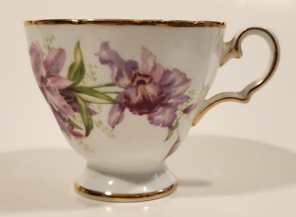 Vintage Grosvenor "Orchid" Pink Flowers Bone China Tea Cup Made in England