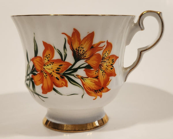 Vintage Royal Windsor Prairie Lily Floral Emblem of Saskatchewan Bone China Tea Cup Made in England