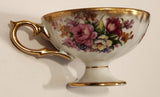 Vintage Shafford Hand Decorated Pink Flowers Gold Trim Bone China Tea Cup Made in Japan