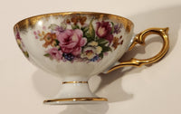 Vintage Shafford Hand Decorated Pink Flowers Gold Trim Bone China Tea Cup Made in Japan