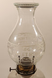 Antique Queen Ann Home Sweet Home Red Flower Decor Milk Glass and Blue Glass 18" Tall Oil Lamp
