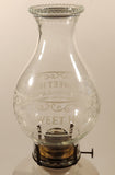 Antique Queen Ann Home Sweet Home Red Flower Decor Milk Glass and Blue Glass 18" Tall Oil Lamp