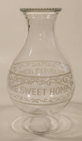Antique Queen Ann Home Sweet Home Red Flower Decor Milk Glass and Blue Glass 18" Tall Oil Lamp