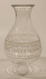 Antique Queen Ann Home Sweet Home Red Flower Decor Milk Glass and Blue Glass 18" Tall Oil Lamp