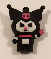 Sanrio Hello Kitty Kuromi 1 3/8" Tall Rubber Toy Figure Keychain Charm