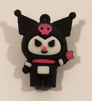 Sanrio Hello Kitty Kuromi 1 3/8" Tall Rubber Toy Figure Keychain Charm