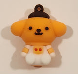 Sanrio Hello Kitty Pompompurin Orange 1 1/4" Tall Rubber Toy Figure Keychain Charm