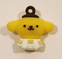 Sanrio Hello Kitty Pompompurin White Clothes 1" Tall Rubber Toy Figure Keychain Charm