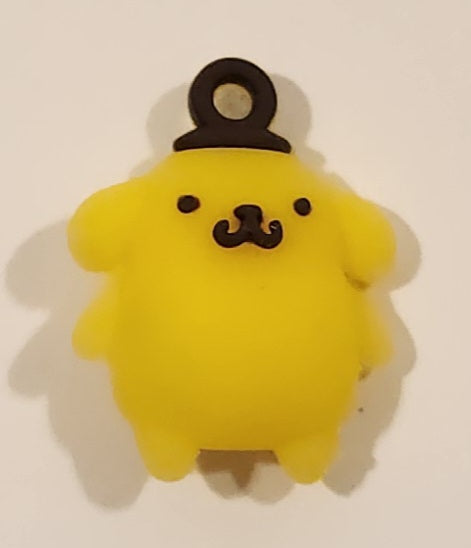 Sanrio Hello Kitty Pompompurin 1" Tall Rubber Toy Figure Keychain Charm