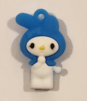 Sanrio My Melody Blue 1 1/4" Tall Rubber Toy Figure Keychain Charm