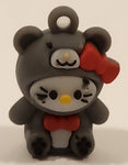 Sanrio Hello Kitty Grey 1 1/8" Tall Rubber Toy Figure Keychain Charm
