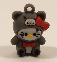 Sanrio Hello Kitty Grey 1 1/8" Tall Rubber Toy Figure Keychain Charm