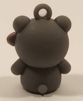 Sanrio Hello Kitty Grey 1 1/8" Tall Rubber Toy Figure Keychain Charm