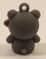 Sanrio Hello Kitty Grey 1 1/8" Tall Rubber Toy Figure Keychain Charm