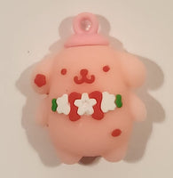 Sanrio Hello Kitty Pompompurin Pink 1 1/4" Tall Rubber Toy Figure Keychain Charm