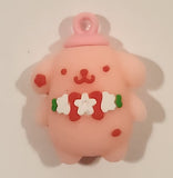 Sanrio Hello Kitty Pompompurin Pink 1 1/4" Tall Rubber Toy Figure Keychain Charm