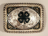 Vintage Montana Silversmiths 4 H Club Horseback Riding Equestrian Silver Belt Buckle 7324325 Columbus Montana