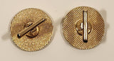 Big Horn Sheep Ram Standing on Cliff Red Background Gold Tone Cufflinks
