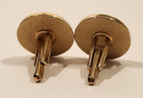 Big Horn Sheep Ram Standing on Cliff Red Background Gold Tone Cufflinks