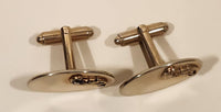 Vintage Leaf Design Oval Shaped Gold Tone Cufflinks