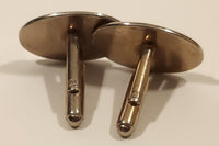 Vintage Leaf Design Oval Shaped Gold Tone Cufflinks