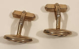 Vintage Swank Blue Gem Striped Silver Tone Cufflinks