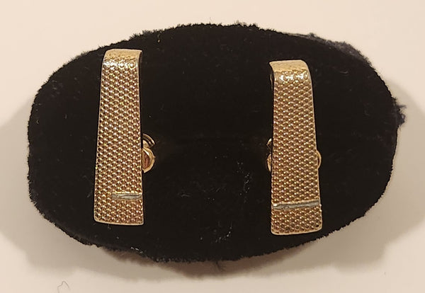 Vintage Narrow Textured Gold Tone Cufflinks