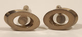 Vintage Eye Shaped Silver Tone Cufflinks