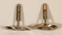 Vintage Eye Shaped Silver Tone Cufflinks