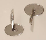 Vintage Danecraft Oval Shaped Sterling Silver Cufflinks