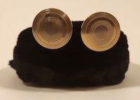 Vintage Swank Round Grooved Gold Tone Cufflinks
