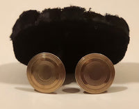 Vintage Swank Round Grooved Gold Tone Cufflinks