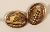 Vintage Purple Amethyst Lucite Oval Shaped Gold Tone Cufflinks