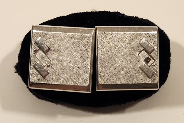 Vintage Swank Gradient Pattern Silver Tone Cufflinks
