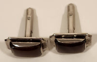 Vintage Tigers Eye Silver Tone Cufflinks