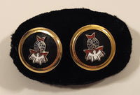 Vintage Knights of Columbus 4th Degree Enamel Gold Tone Cufflinks Set and Tie Stud