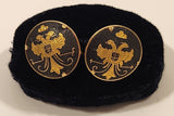 Vintage Gold Double Headed Eagle Black Gold Tone Cufflinks